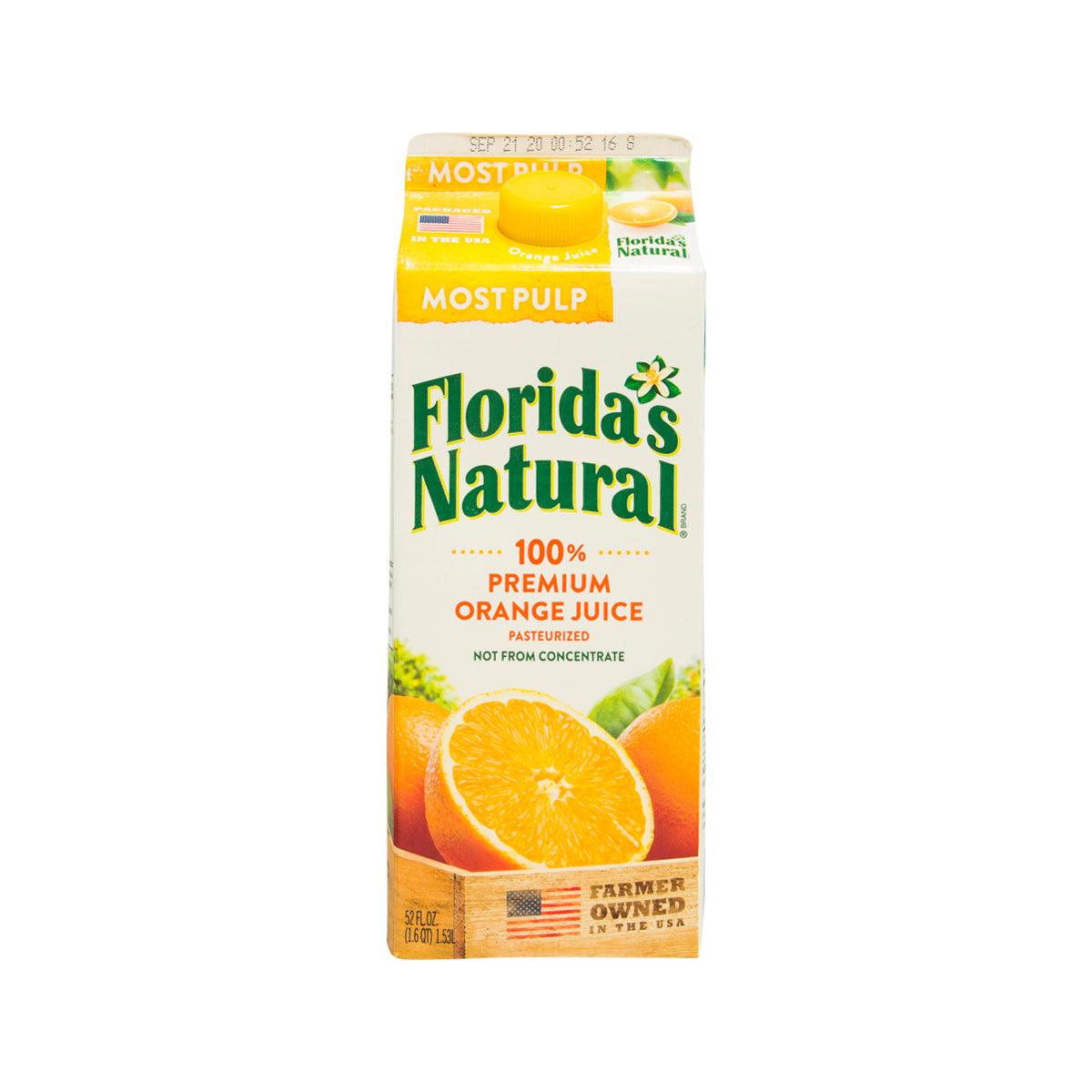 FLORIDA'S NATURAL most pulp orange juice carton, 1.53 L, with pulp