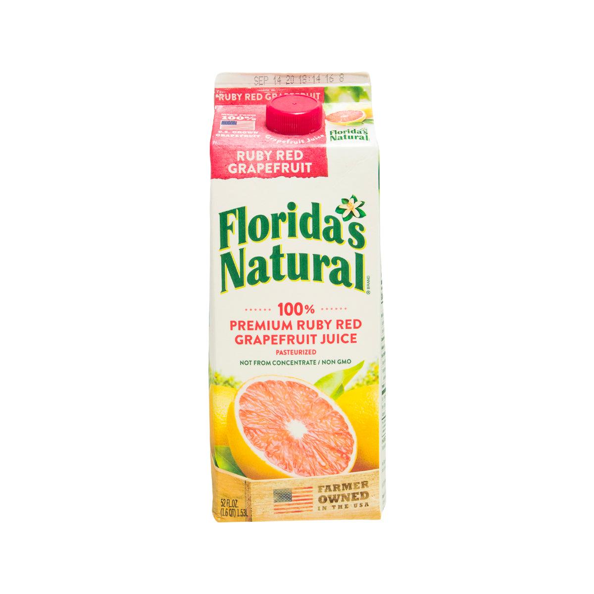Florida's Natural Ruby Red Grapefruit Juice 1.5L carton with red cap