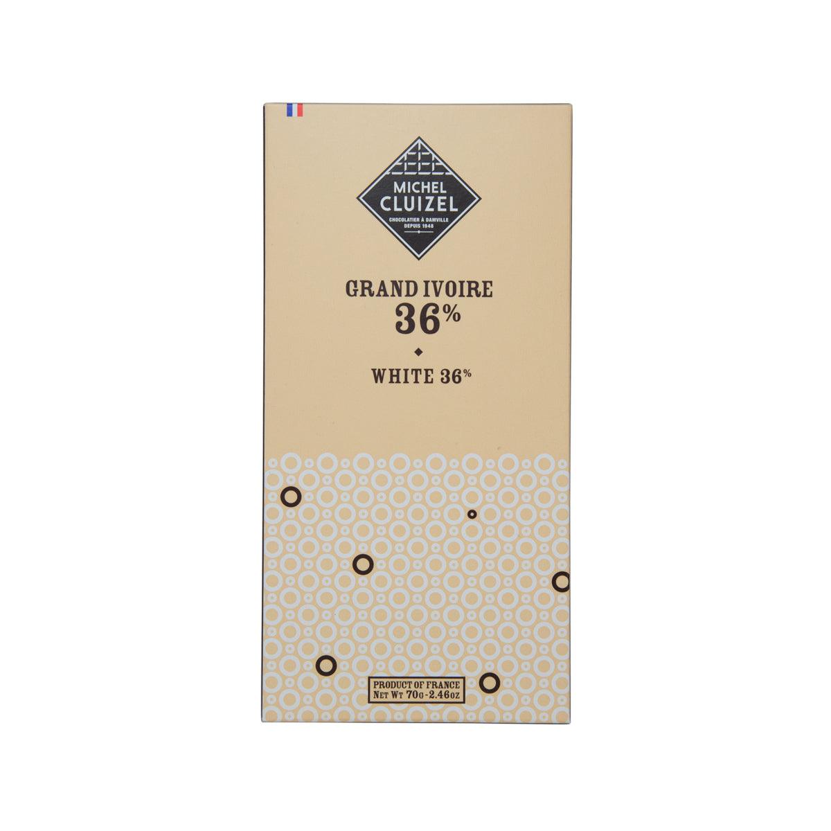 Michel Cluizel Grand Ivoire white 36% chocolate bar package