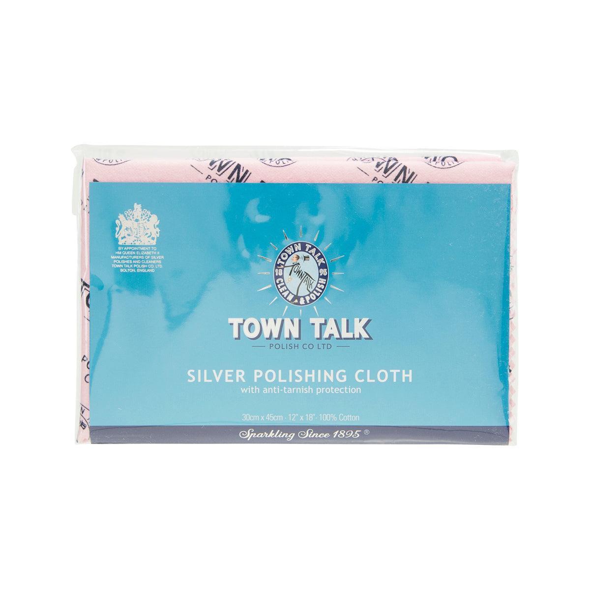 TOWN TALK large silver polishing cloth, anti-tarnish protection, 30x45cm
