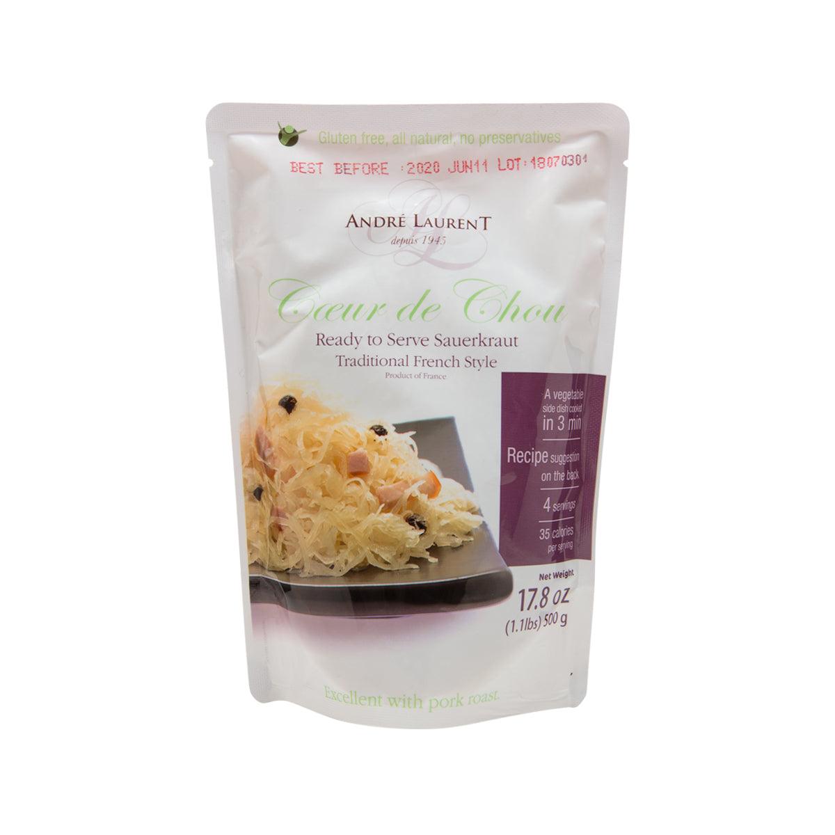 ANDRE LAURENT ready-to-serve sauerkraut pouch, traditional French style, 500g