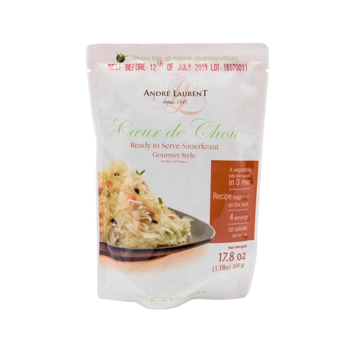ANDRE LAURENT ready to serve sauerkraut gourmet style pouch, 500g