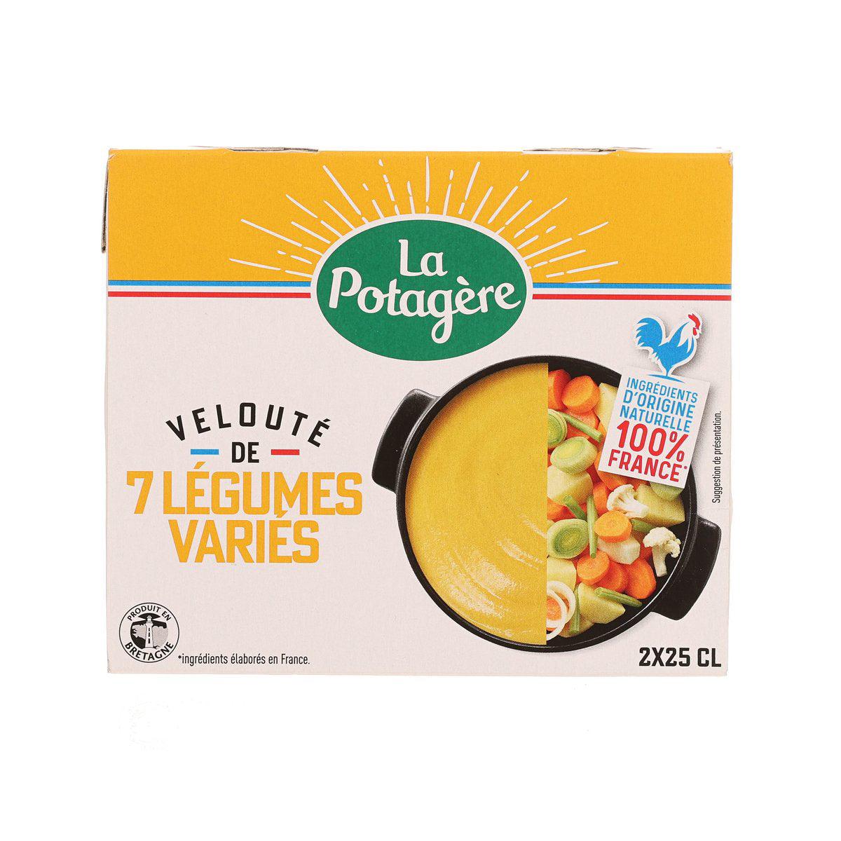 LA POTAGERE creamy vegetable soup box, 2 x 250 mL, with mixed vegetable bowl
