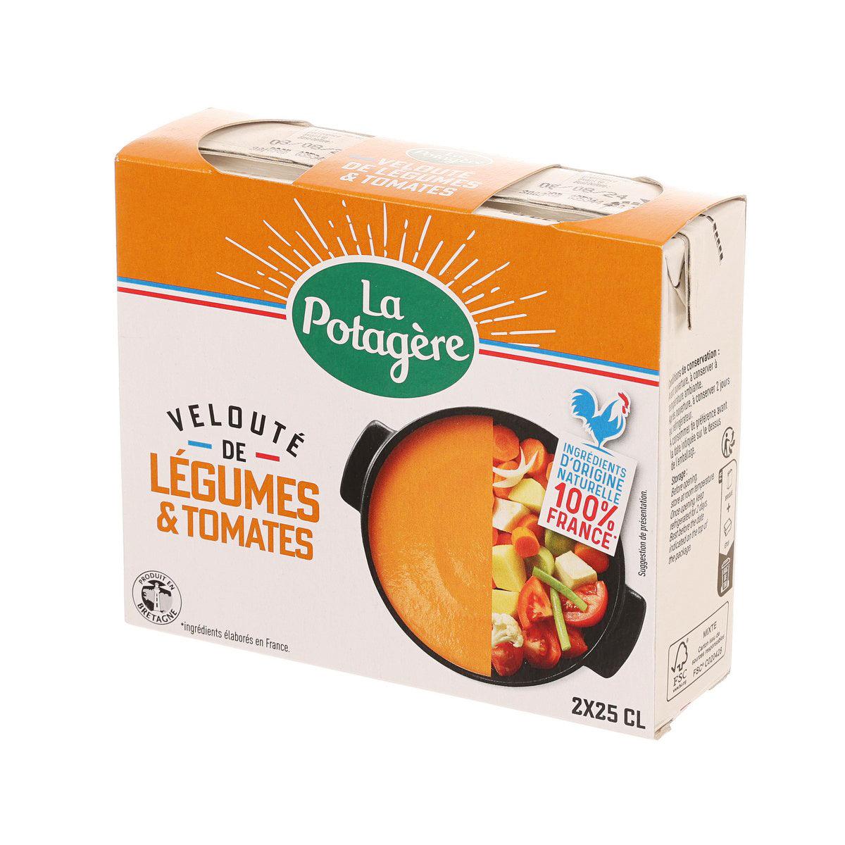 LA POTAGERE vegetable and tomato creamy soup carton, 2 x 250 mL