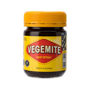 VEGEMITE yeast extract jar with yellow screw lid, front label