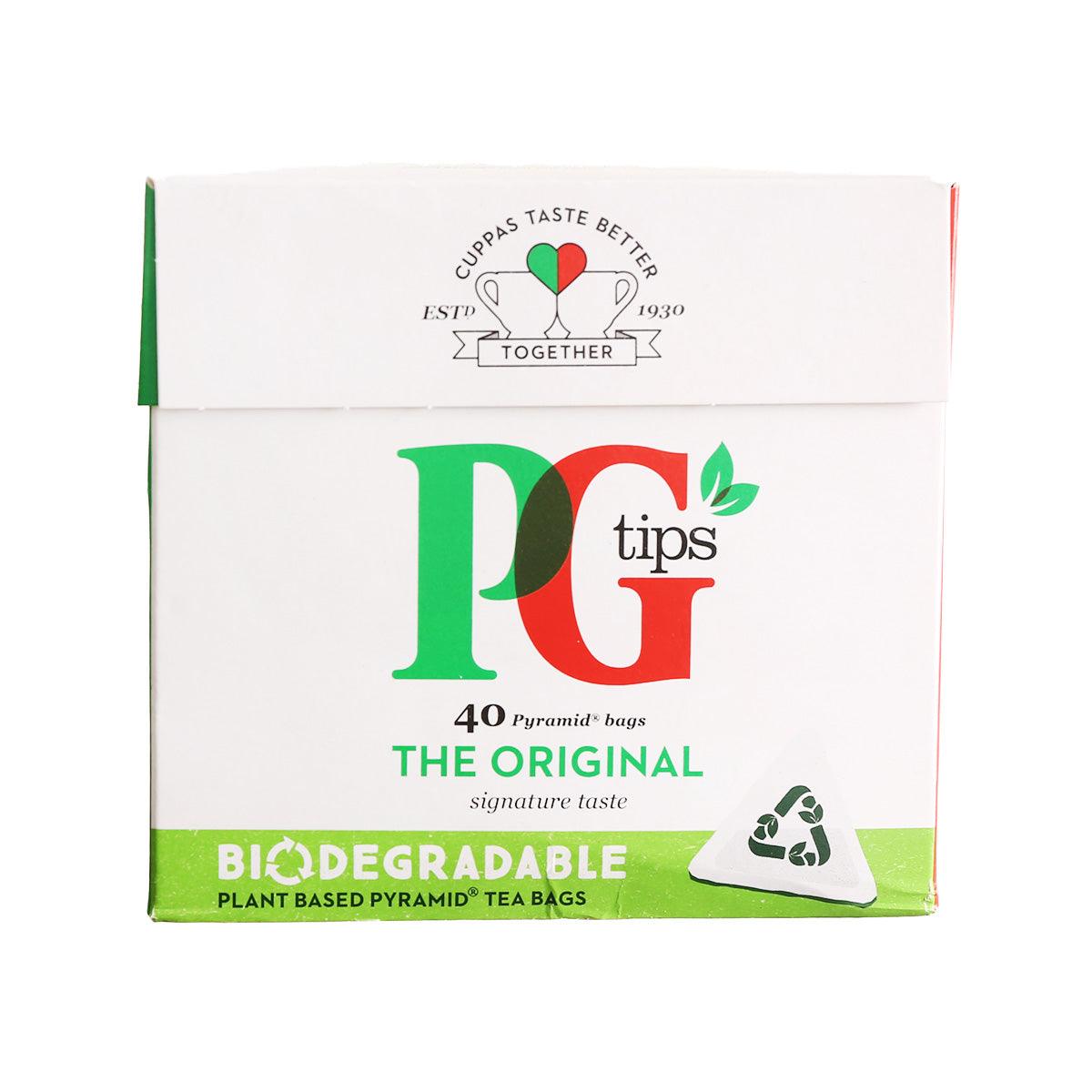 PG Tips pyramid teabags carton, The Original, 40 biodegradable plant-based pyramid bags