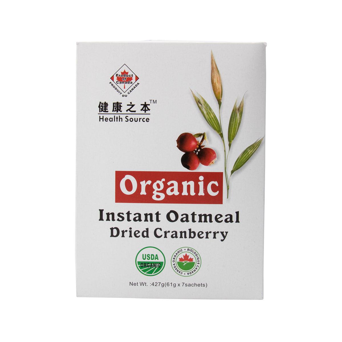 Health Source organic instant oatmeal with dried cranberry sachet box, 427 g