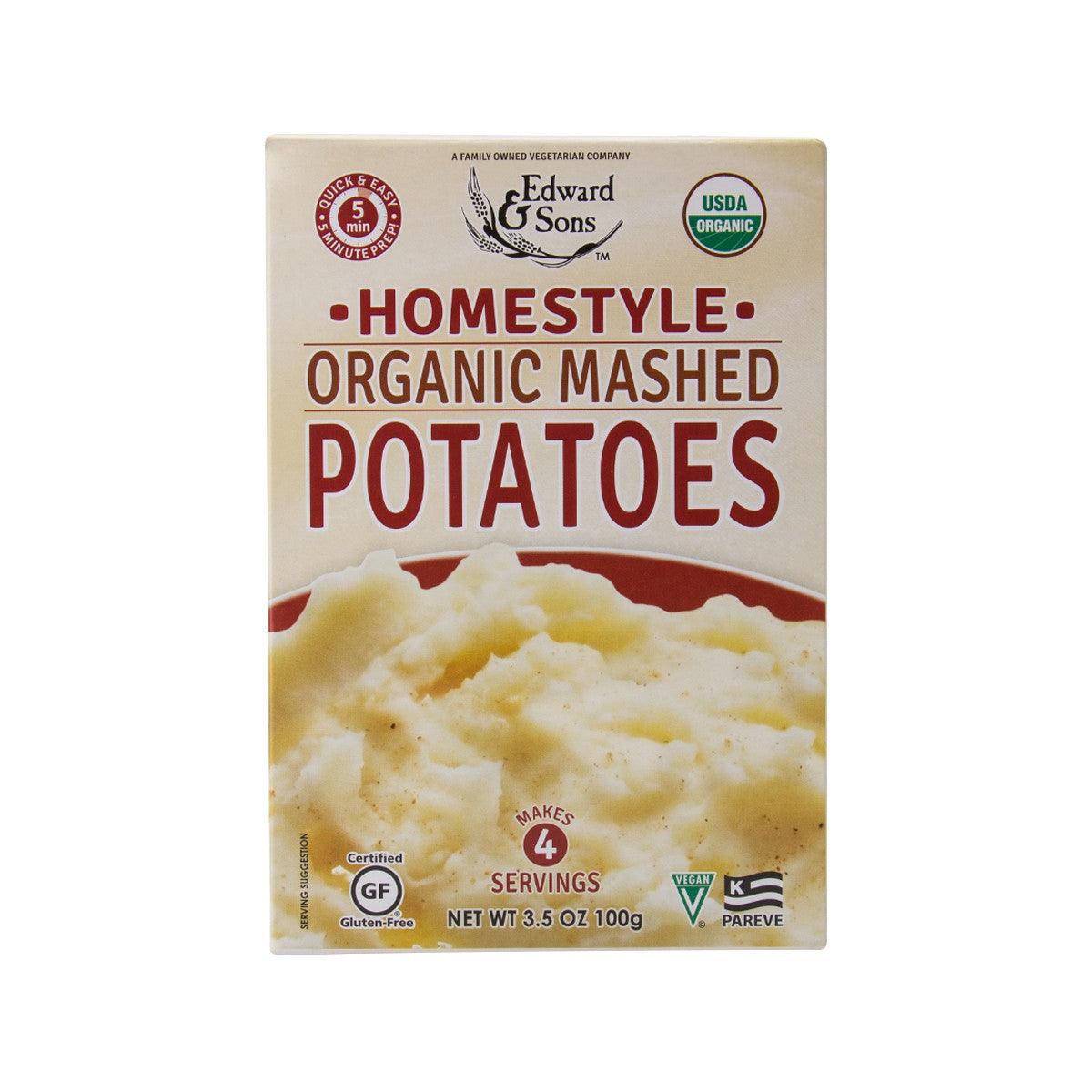 Homestyle organic mashed potatoes mix box, 100g, beige package with potato puree image