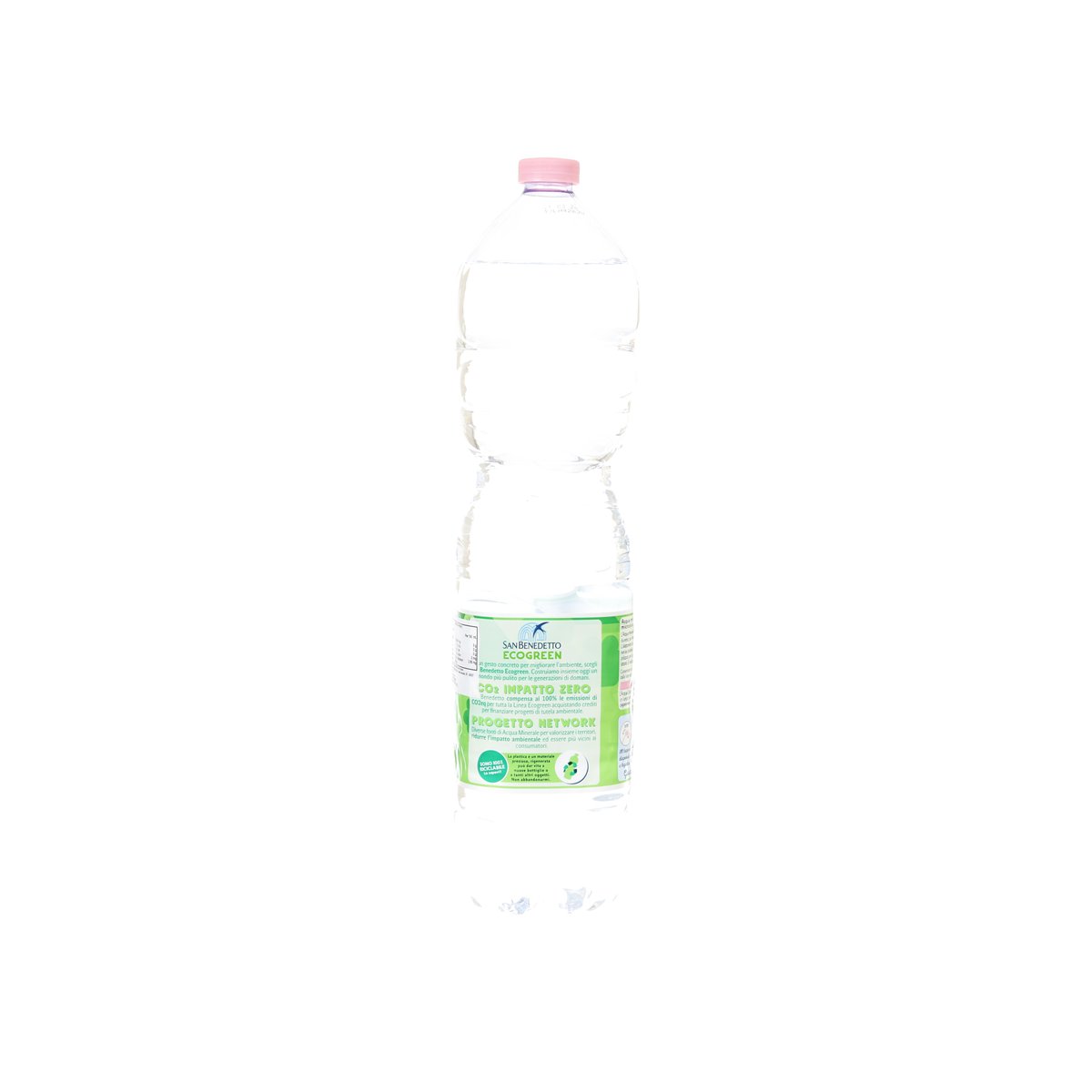 Still natural mineral water bottle 1.5L, SAN BENEDETTO EcoGreen, front label details