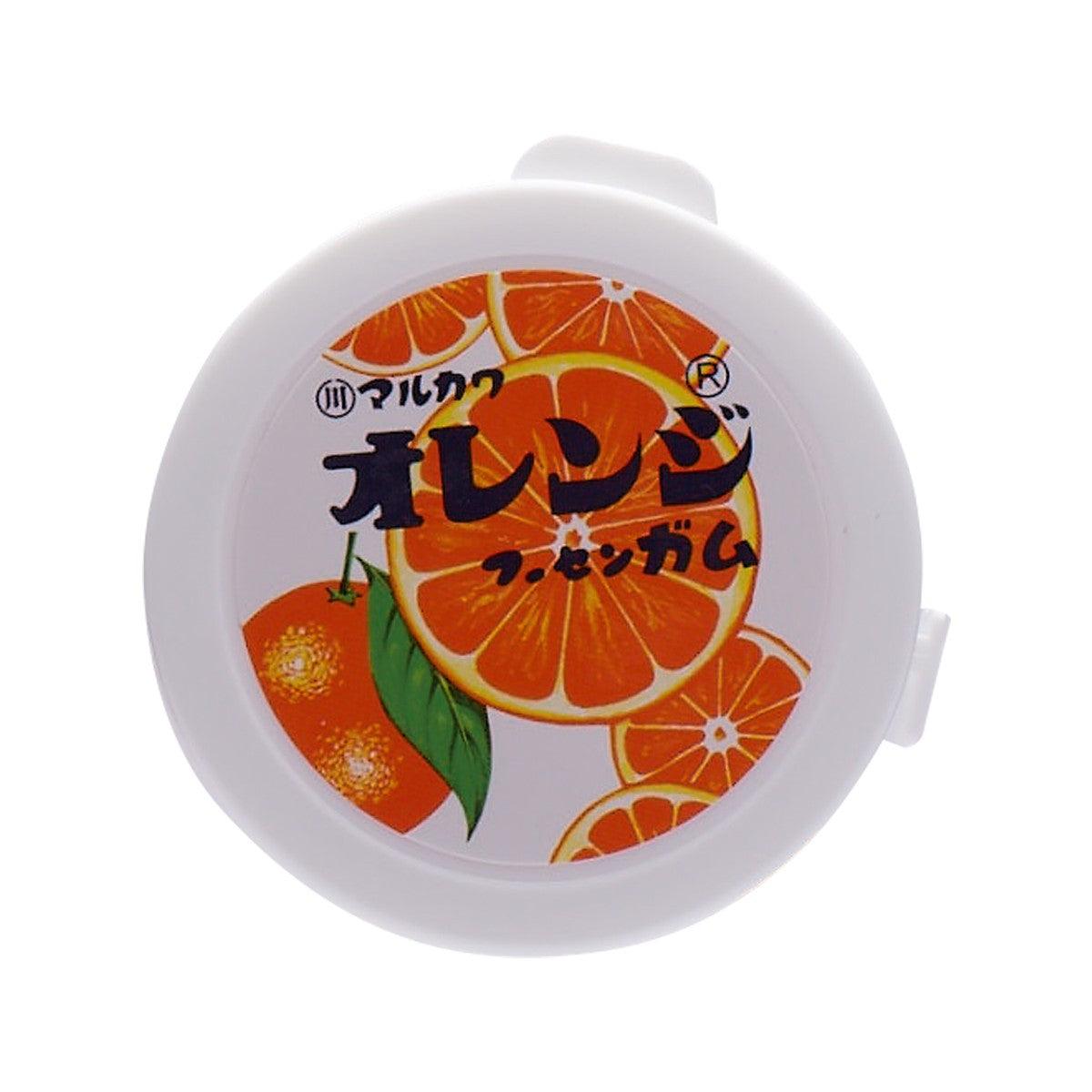 MARUKAWA orange bubble gum jar lid with orange citrus graphic