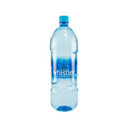 WHISTLER glacial spring water bottle, 1.5L, blue cap, clear light-blue liquid