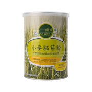 Wheat germ powder container with green-and-yellow label, 450 g