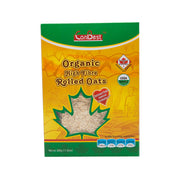 CanBest organic high-fibre rolled oats pouch, 500g net weight, green and yellow pack