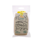 ORGANIC GARDEN organic jasmine white rice pouch, front label and seal