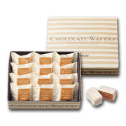 Chocolate wafers with tiramisu cream, in open 12-pack box and loose pieces