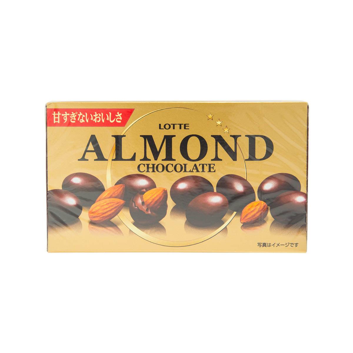 LOTTE Almond Chocolate 86g box with almond and chocolate icons, front view