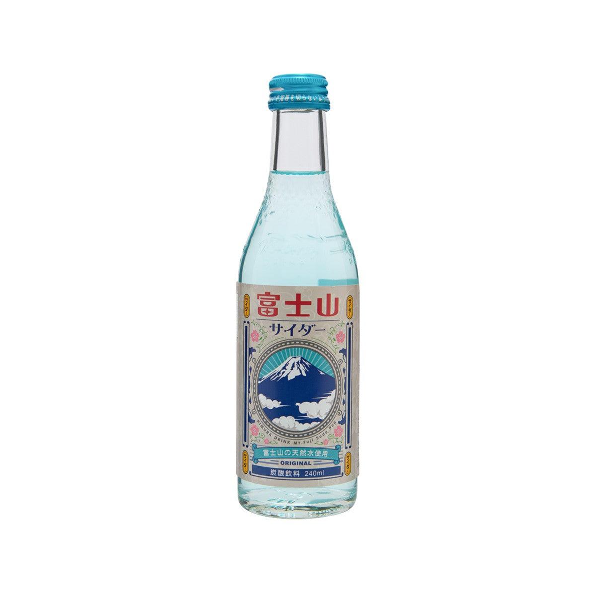 KIMURA DRINK Mt. Fuji soda pop bottle, 240 mL, blue cap, front label