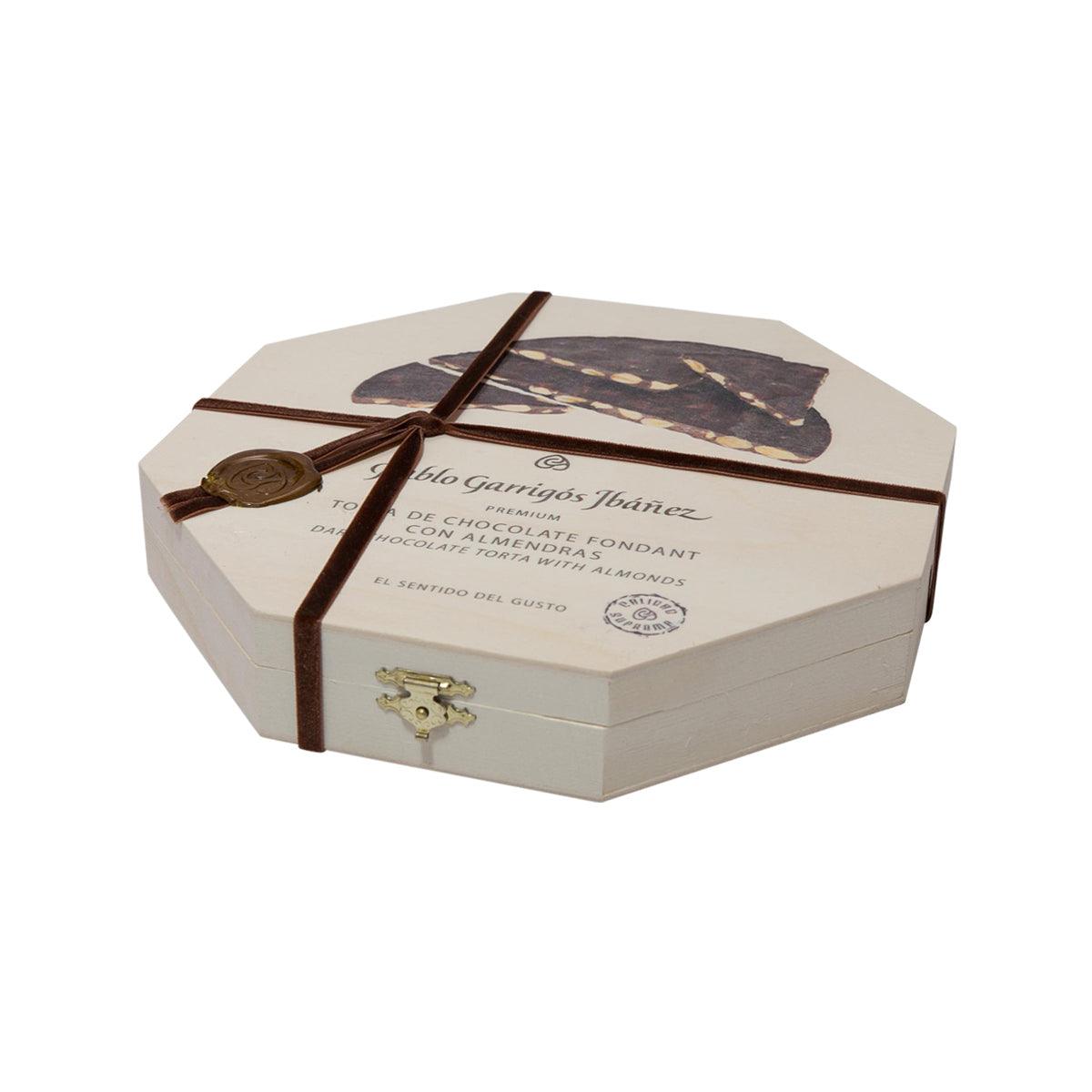 PABLO GARRIGOS IBANEZ dark chocolate torta with almonds in octagonal gift box