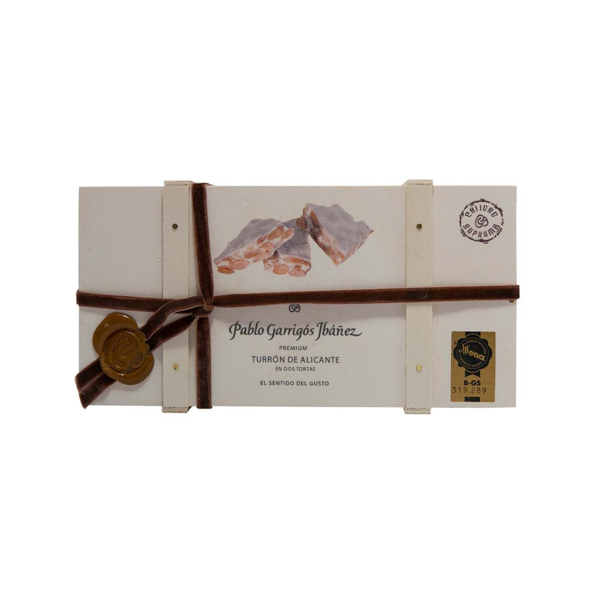 PABLO GARRIGOS IBANEZ premium turron gift box with chocolate nougat illustration