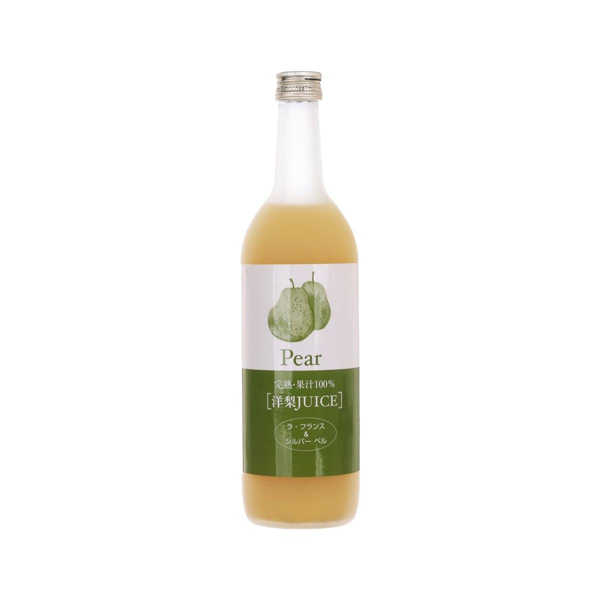 Pear juice bottle with clear cap, front label, 720 mL