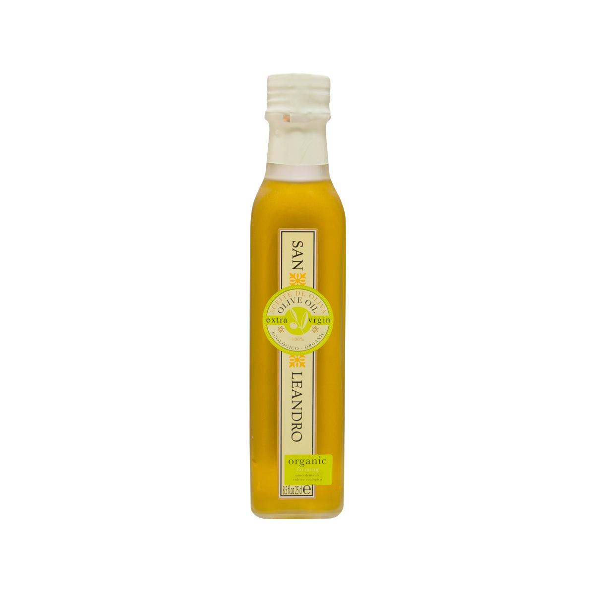 SAN LEANDRO organic extra virgin olive oil 250 mL bottle, front label
