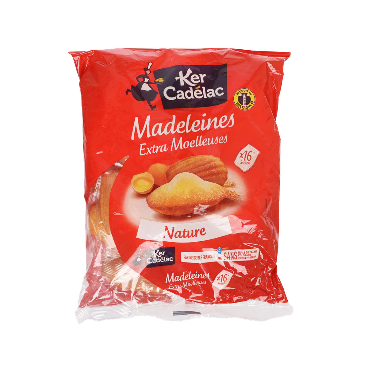KER CADELAC extra soft madeleines, red package, Nature, 16-count