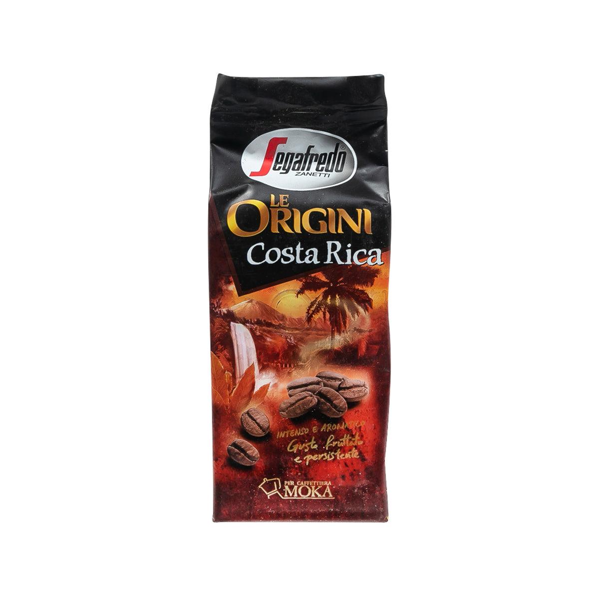 Segafredo coffee bag: Le Origin Costa Rica, 250g, front with coffee-bean artwork.