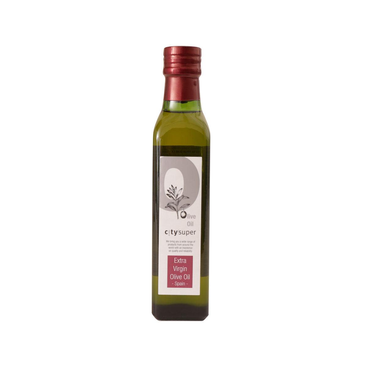 CITYSUPER extra virgin olive oil bottle, red cap, green glass, 250 mL