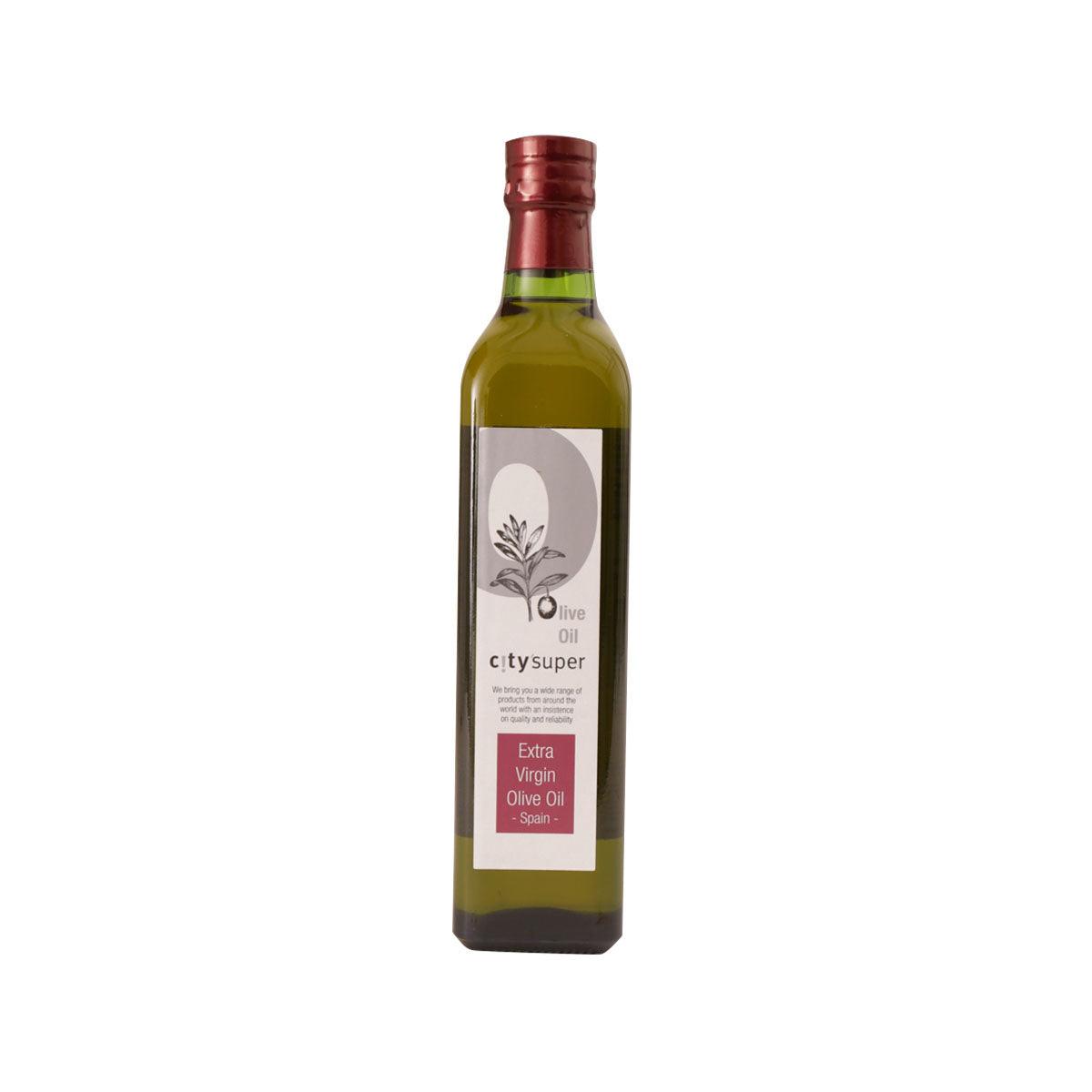 CITYSUPER extra virgin olive oil bottle, red cap, front label