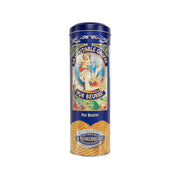 LA DUNKERQUOISE butter waffle tin, blue cylindrical can with illustrated label