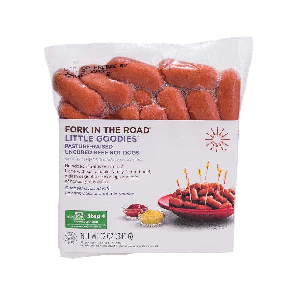 Pack of uncured beef hot dogs in bag, 340 g