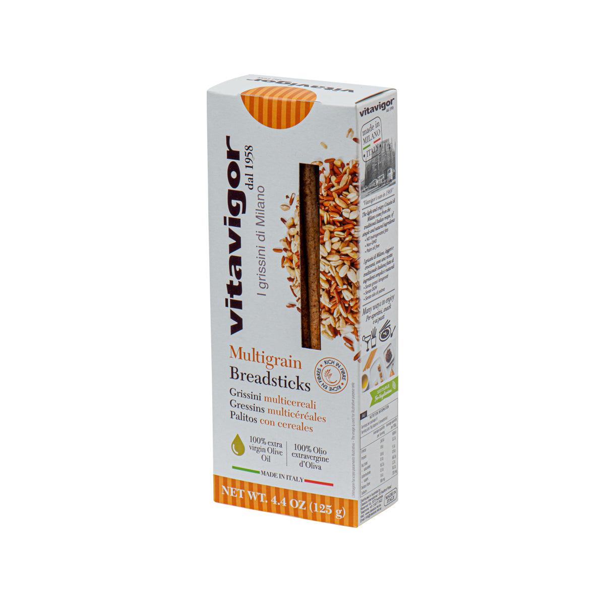 VITAVIGOR multigrain breadsticks package, side view with printed product details