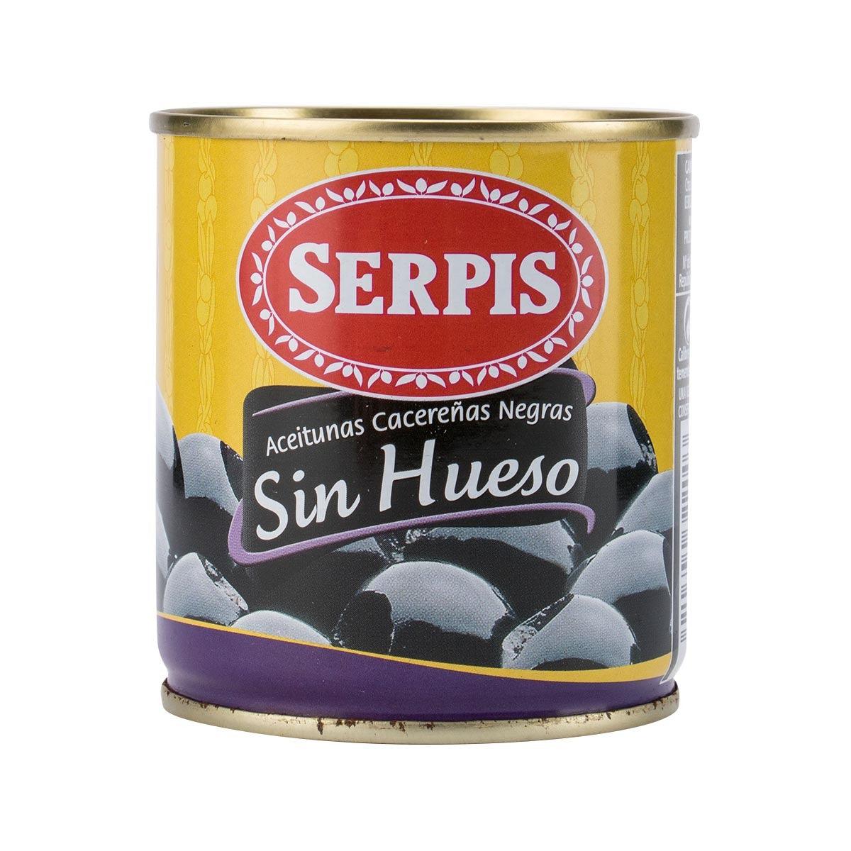 SERPIS black pitted olives can, Sin Hueso, 200 g