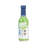 Green melon cider bottle with blue cap, front label, 240 mL