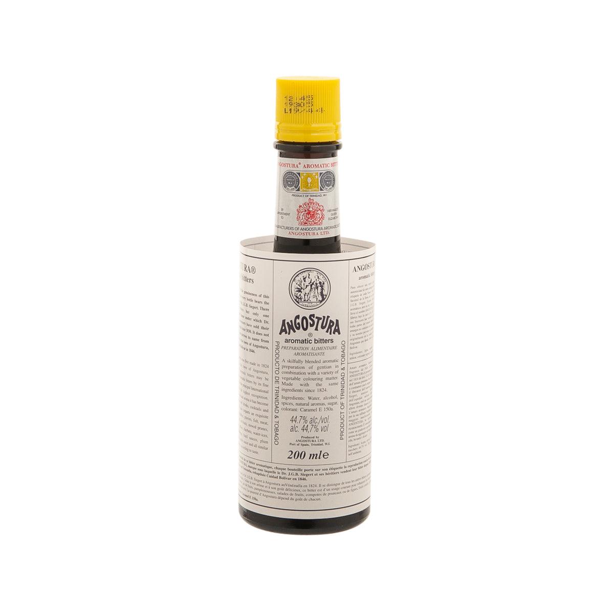 Angostura aromatic bitters mini bottle, 200 mL, with yellow cap and label