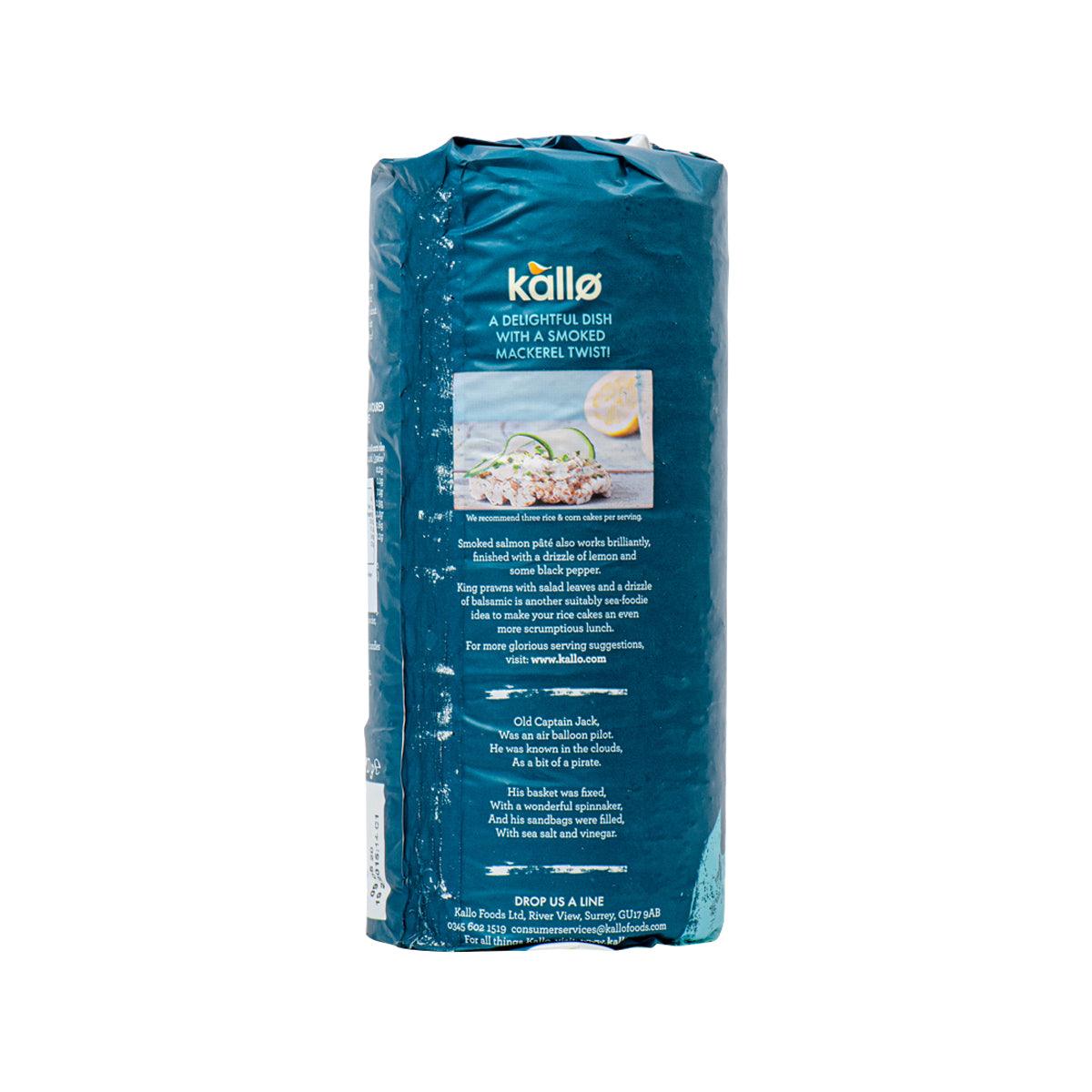 Kallo blue snack pack with front label and ingredient text