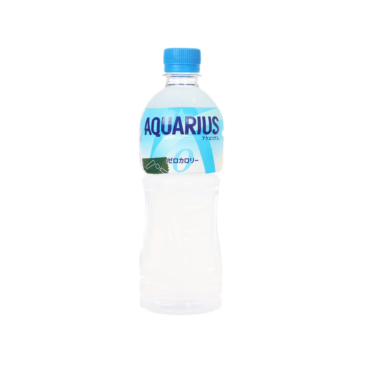 AQUARIUS Zero sports drink PET bottle, 500 mL, blue cap and front label