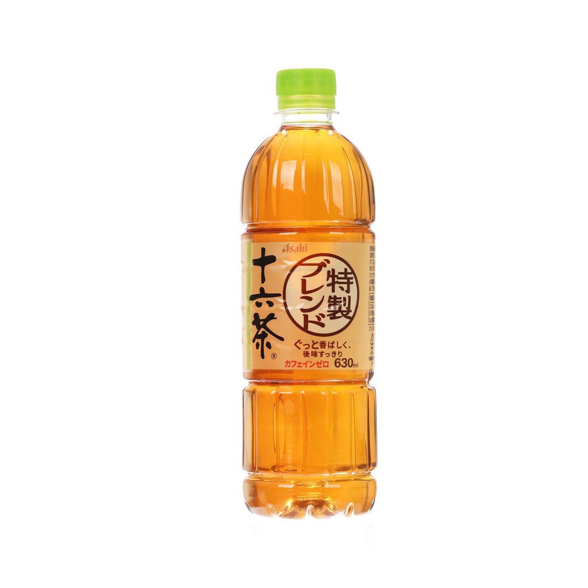 ASAHI caffeine-free Jurokucha tea bottle, amber 660 mL with green cap