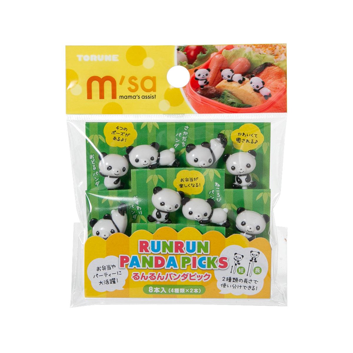 Panda face reusable food decoration pick set in clear pack