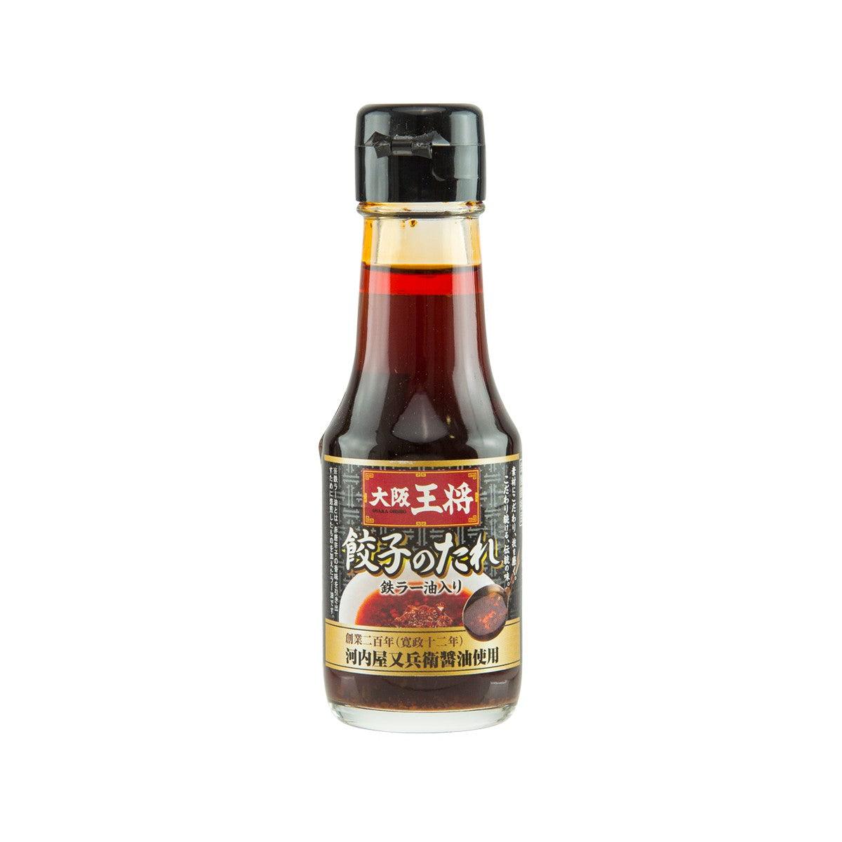 Gyoza dipping sauce bottle with red-brown liquid, EAT & CO. Osaka Ohsho front label