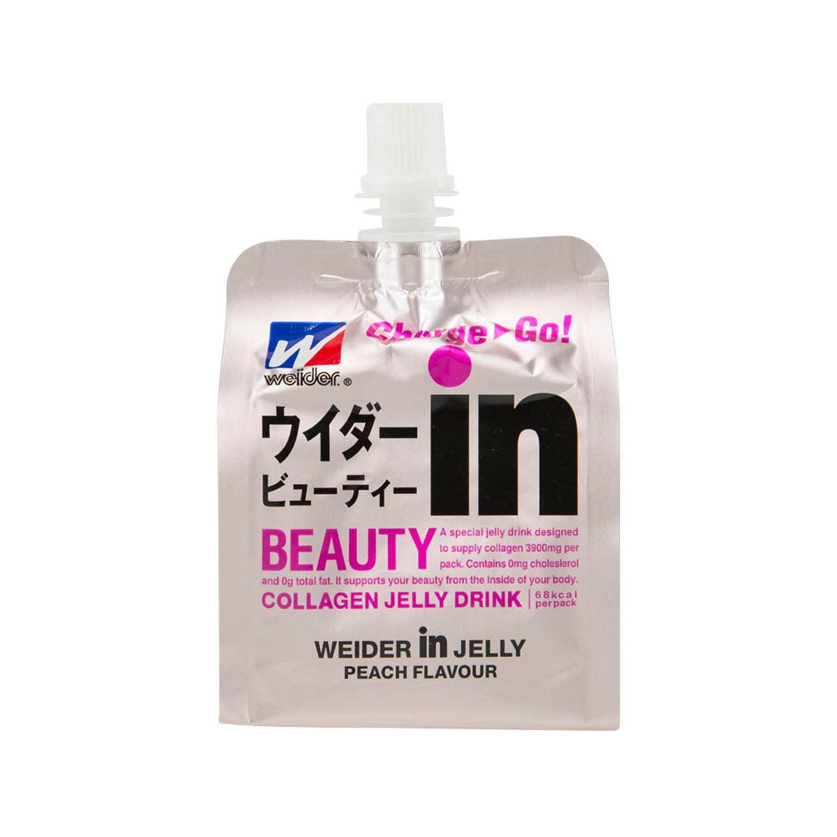 WEIDER in Jelly collagen jelly drink pouch, peach flavour, white cap, 180g