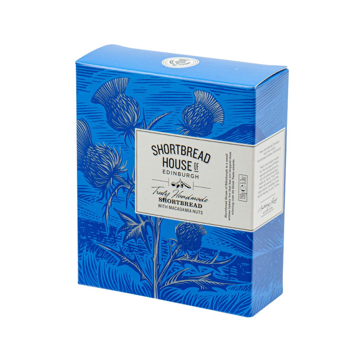 SHORTBREAD HOUSE OF EDINBURGH shortbread with macadamia nuts, blue box with lid