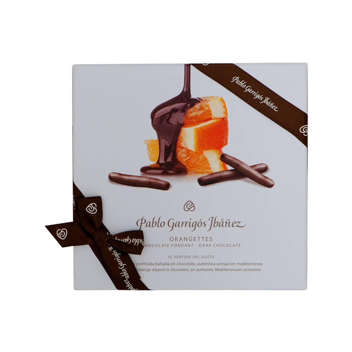 PABLO GARRIGOS IBANEZ chocolate orange bonbon box with dark chocolate and orange pieces