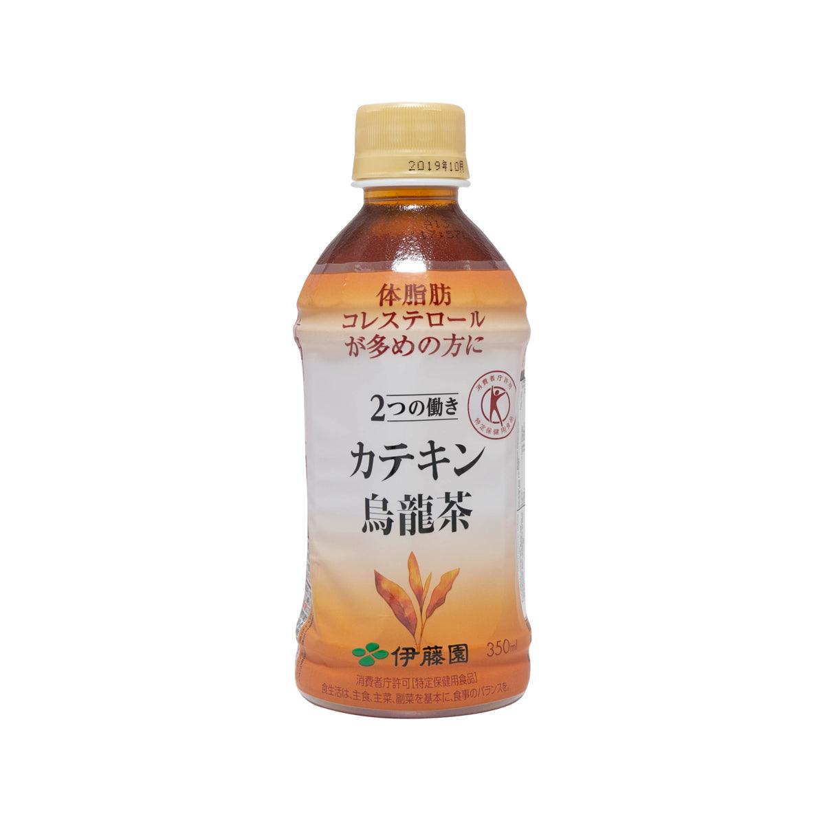 ITOEN oolong tea bottle with amber drink and yellow cap, 350 mL