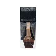 Irish cream hot chocolate spoon mix pouch, milk chocolate spoon with light cream topper