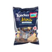 LOACKER Minis cocoa cream filled crispy wafer pack, foil bag with visible wafers