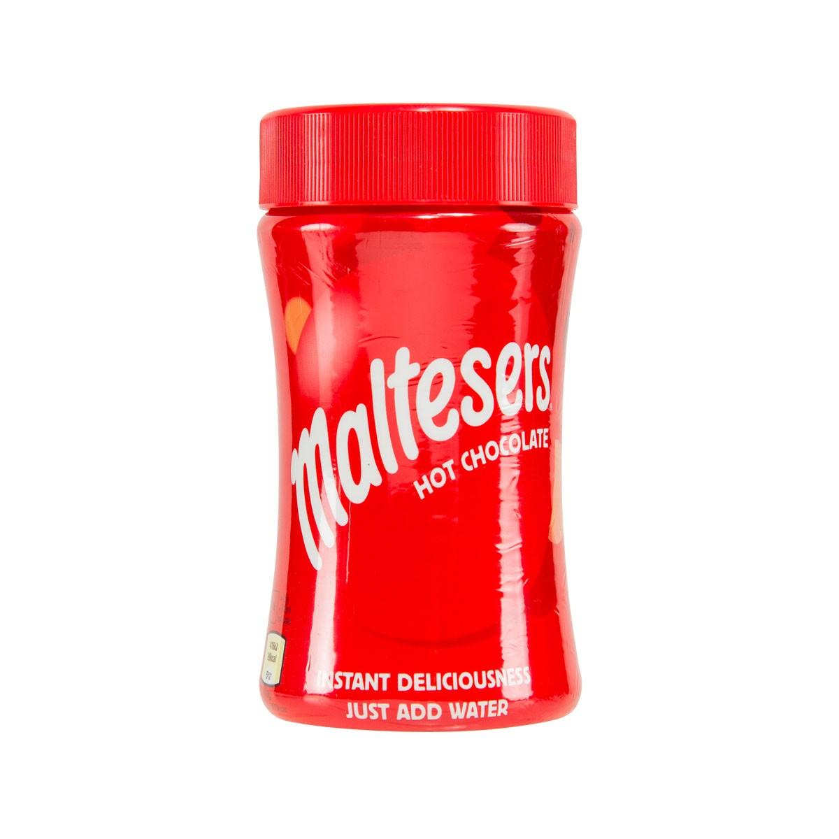 MALTESERS hot chocolate instant powder jar, red with front label