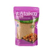 TAIKOO organic dry demerara sugar pouch, purple bag with visible sugar granules, 350g