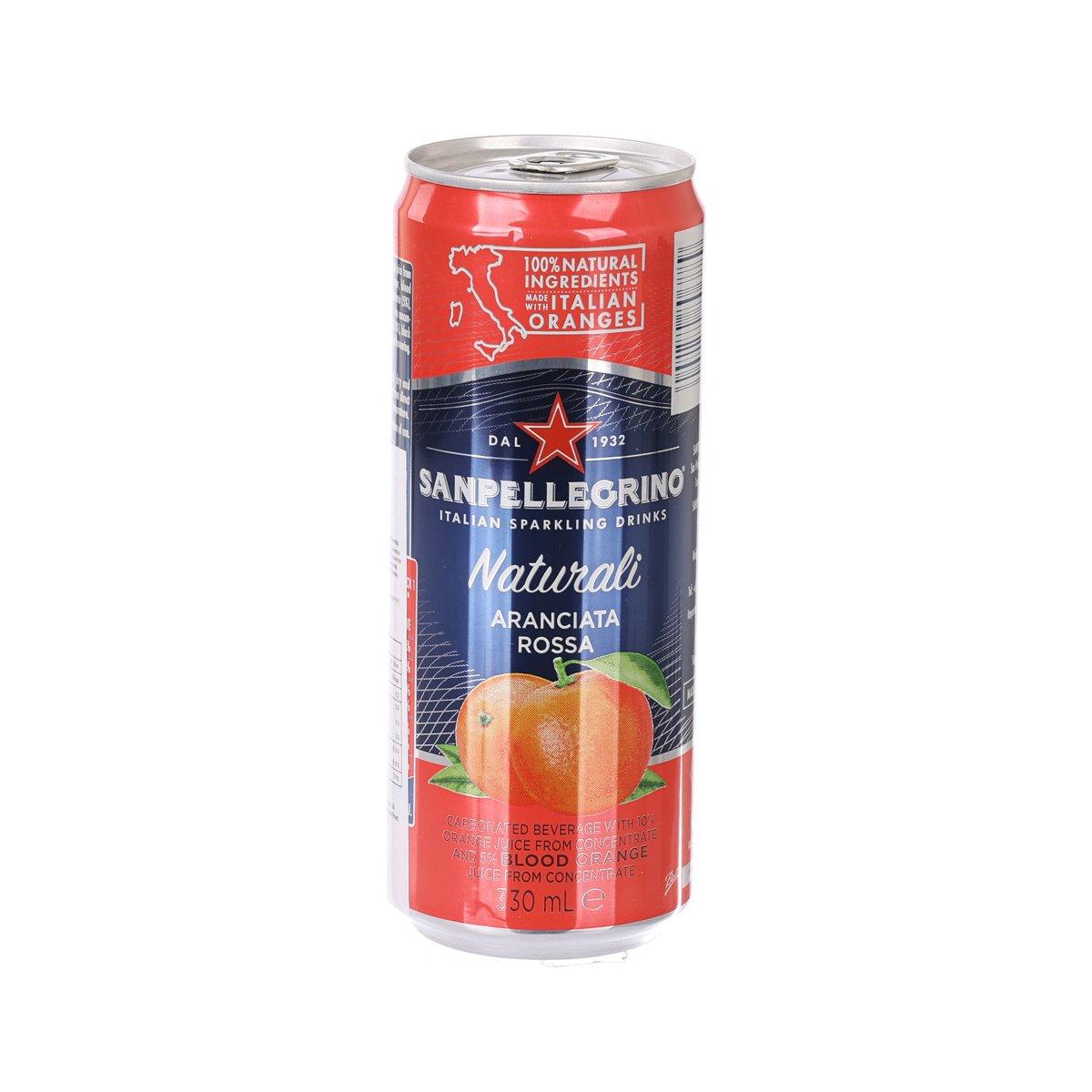 SAN PELLEGRINO sparkling blood orange beverage can, 330 mL, front label