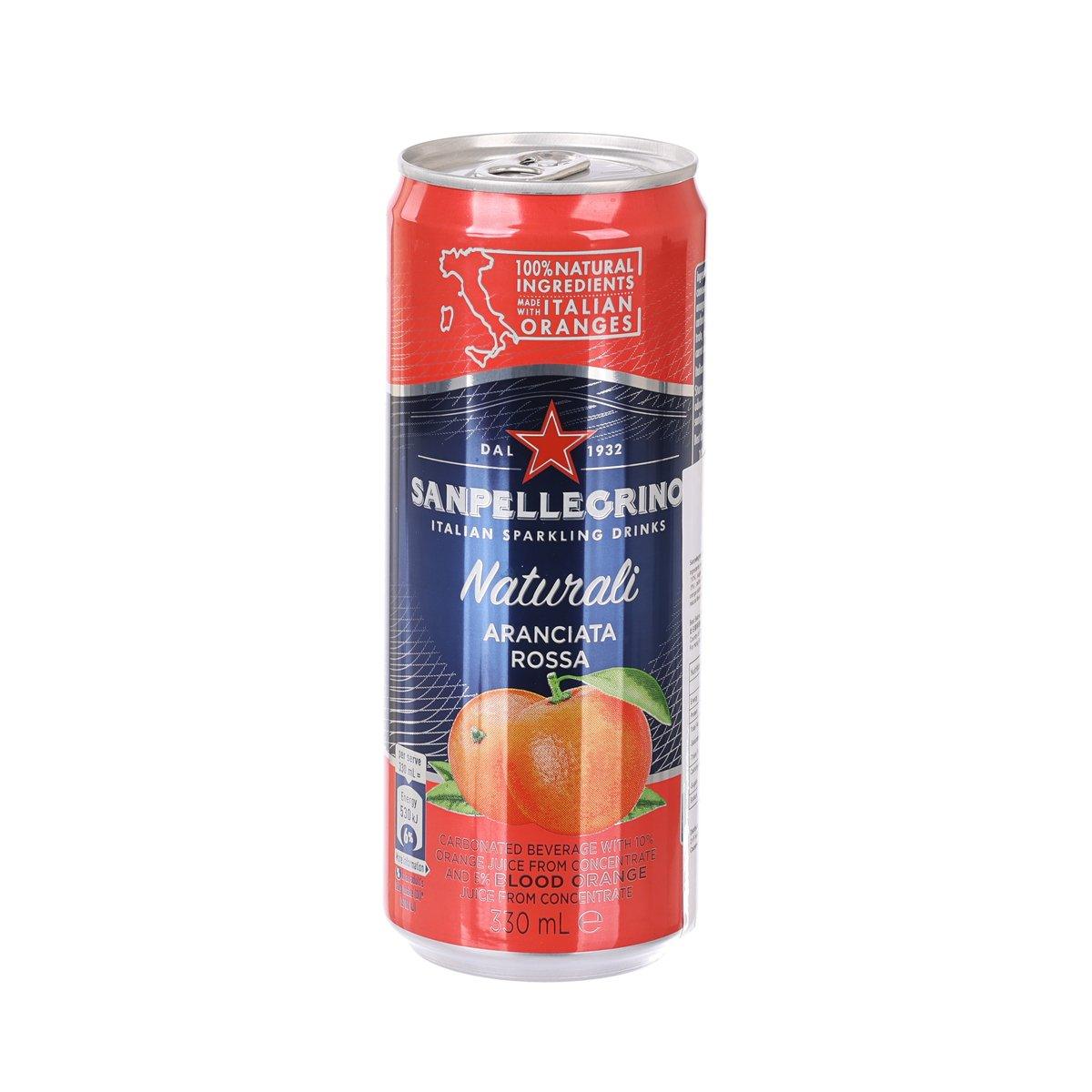 SAN PELLEGRINO sparkling blood orange beverage can, 330 mL, front label view